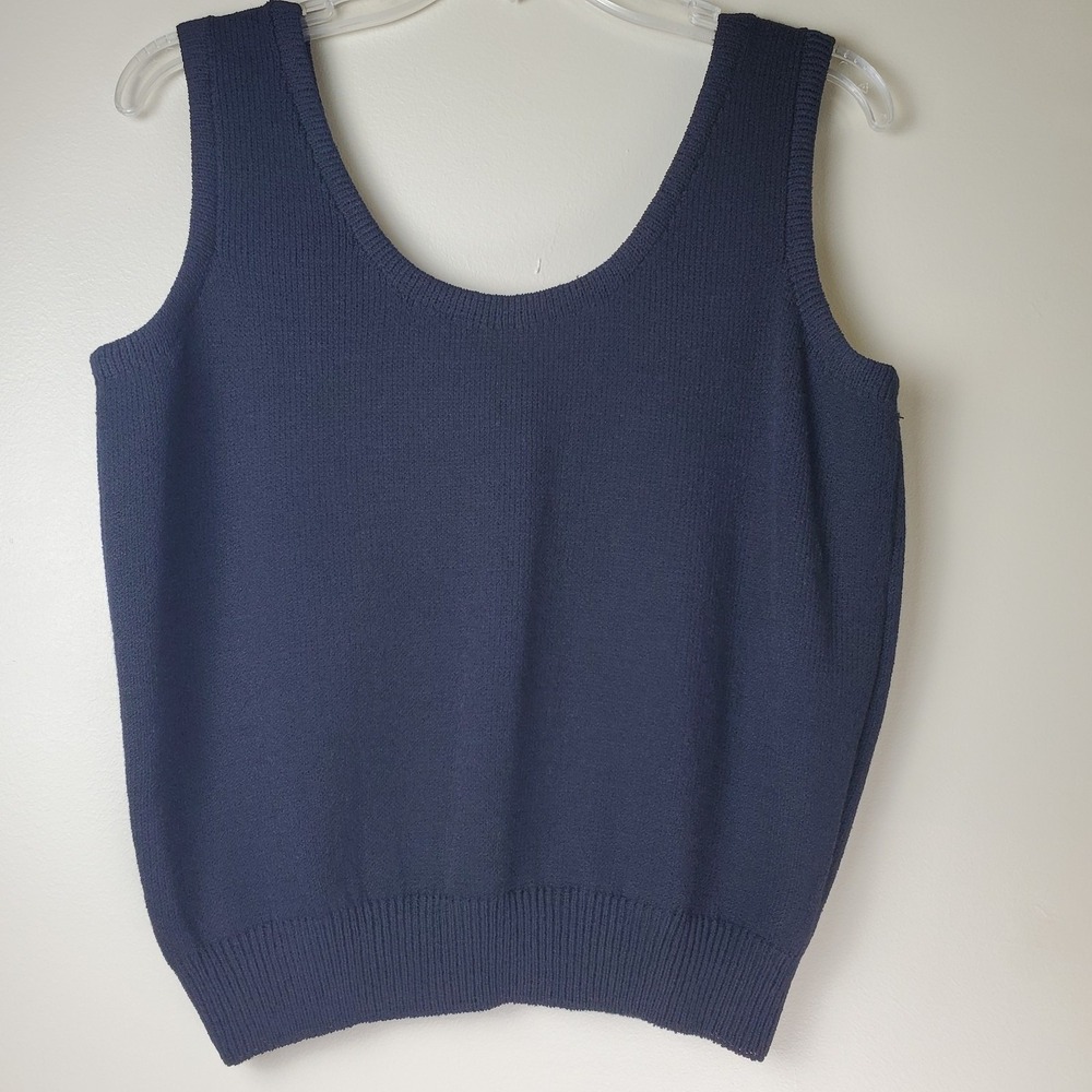 St John Separates Black Santana Knit Tank Medium Closet Staple Basic Vintage